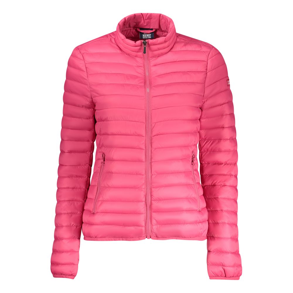 Norway 1963 Rosa Poliammide women’s jacket displayed, featuring a pink nylon outer layer and stylish design.