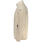 Norway 1963 beige poliammide men's jacket displayed on a hanger, showcasing its lightweight, casual design and smooth fabric.