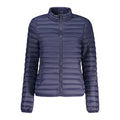 Norway 1963 women's blue poliammide jacket with a fitted style, shown on a model, perfect for casual and outdoor wear.