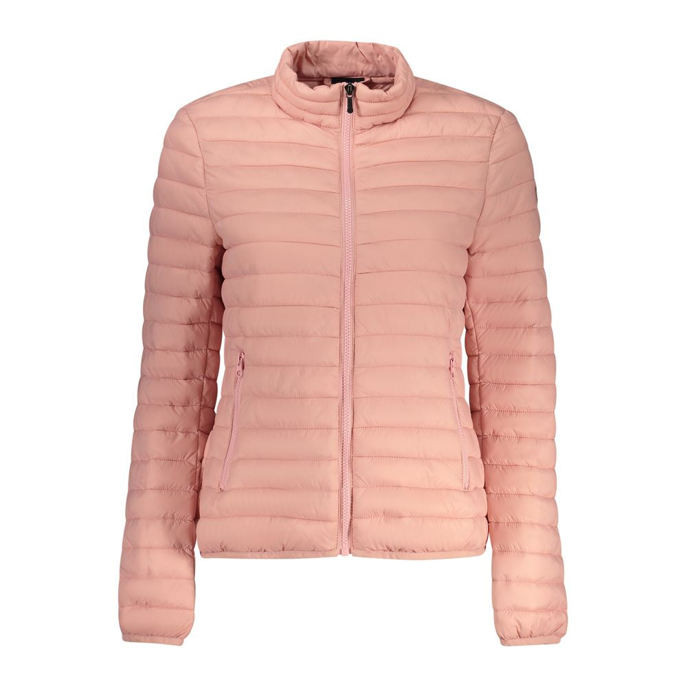 Norway 1963 Rosa Poliammide women's jacket displayed front view, featuring a pink nylon exterior and classic design.