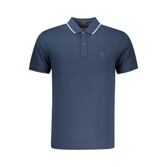 Hugo Boss Blue Cotton Men Polo Shirt