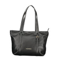 Mario Valentino black polyurethane women's bag with sleek design, perfect for sophisticated accessorizing and stylish everyday use.