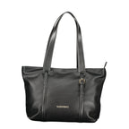 Mario Valentino black polyurethane women's bag with sleek design, perfect for sophisticated accessorizing and stylish everyday use.