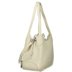 Mario Valentino Bianco polyurethane women's bag with sleek design and top handle, featuring a modern, minimalist style.