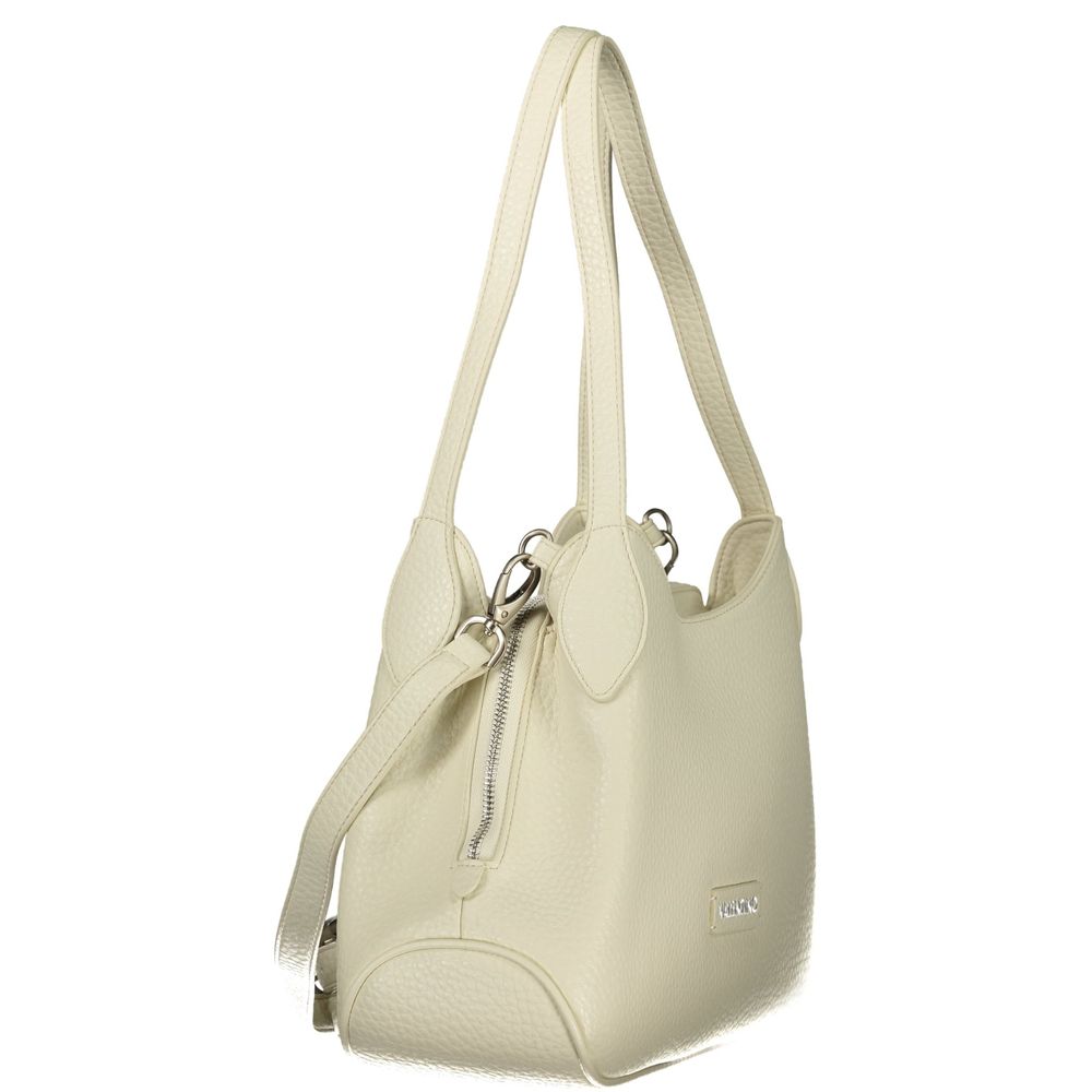 Mario Valentino Bianco polyurethane women's bag with sleek design and top handle, featuring a modern, minimalist style.