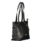 Mario Valentino black polyurethane women's bag with sleek design, perfect for sophisticated accessorizing.