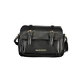 Black Mario Valentino women's bag made of polyurethane, featuring a sleek design with top handles and a spacious interior.