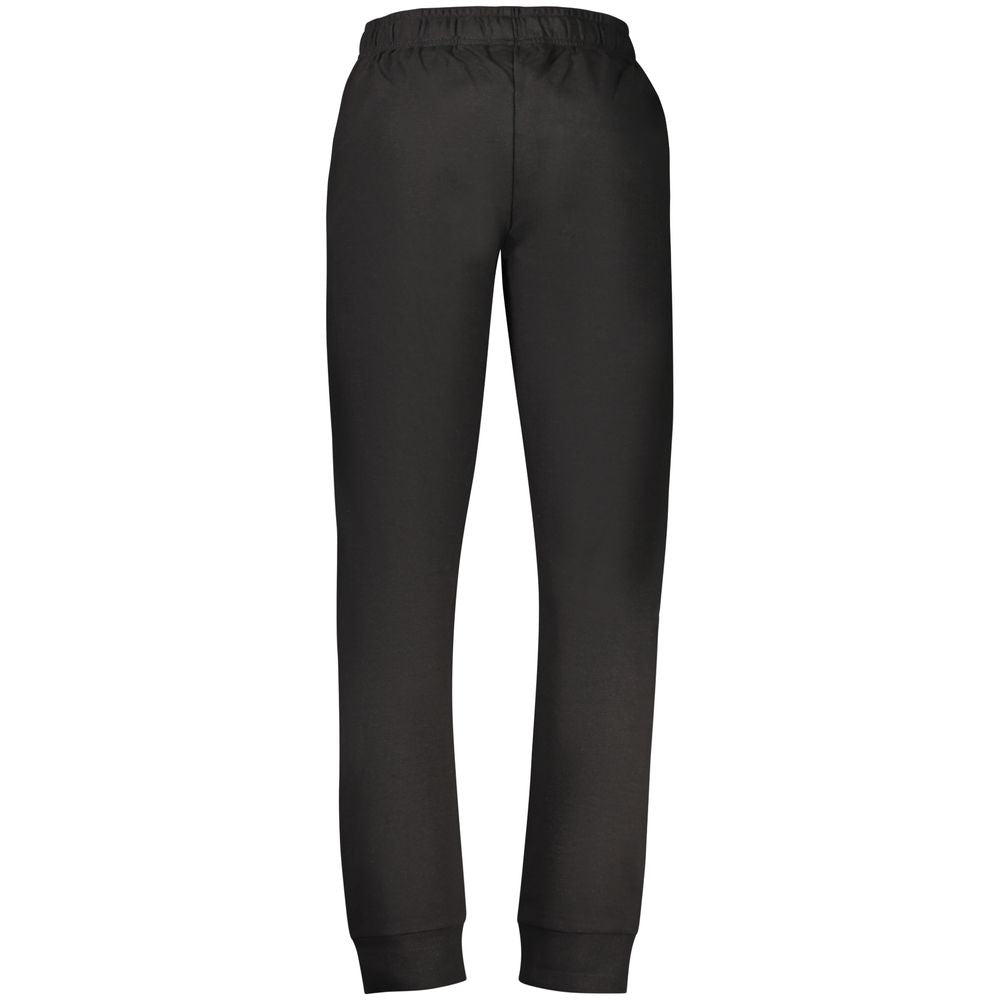 Black Fila men's cotton sweatpant with an elastic waistband and relaxed fit, perfect for casual or athletic wear.