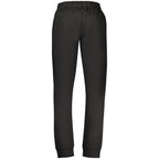 Black Fila men's cotton sweatpant with an elastic waistband and relaxed fit, perfect for casual or athletic wear.