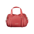 Mario Valentino Rosso polyurethane women's bag with sleek design and silver hardware, featuring a top handle and zipper closure.