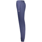 Fila blue cotton men's sweatpants, relaxed fit with elastic waistband and cuffs, casual athletic loungewear.