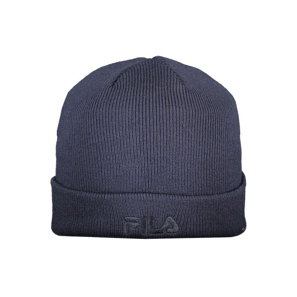 Fila men's blue polyacrylic cap with curved brim and adjustable strap, featuring the Fila logo on the front.