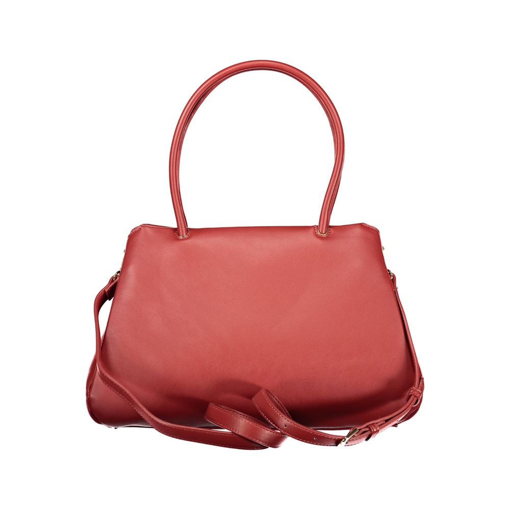 Brown Mario Valentino women's polyurethane bag with sleek design and top handle, perfect for casual or formal occasions.