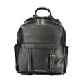 Mario Valentino Nero polyurethane women's backpack with adjustable straps and sleek design, ideal for casual and stylish use.