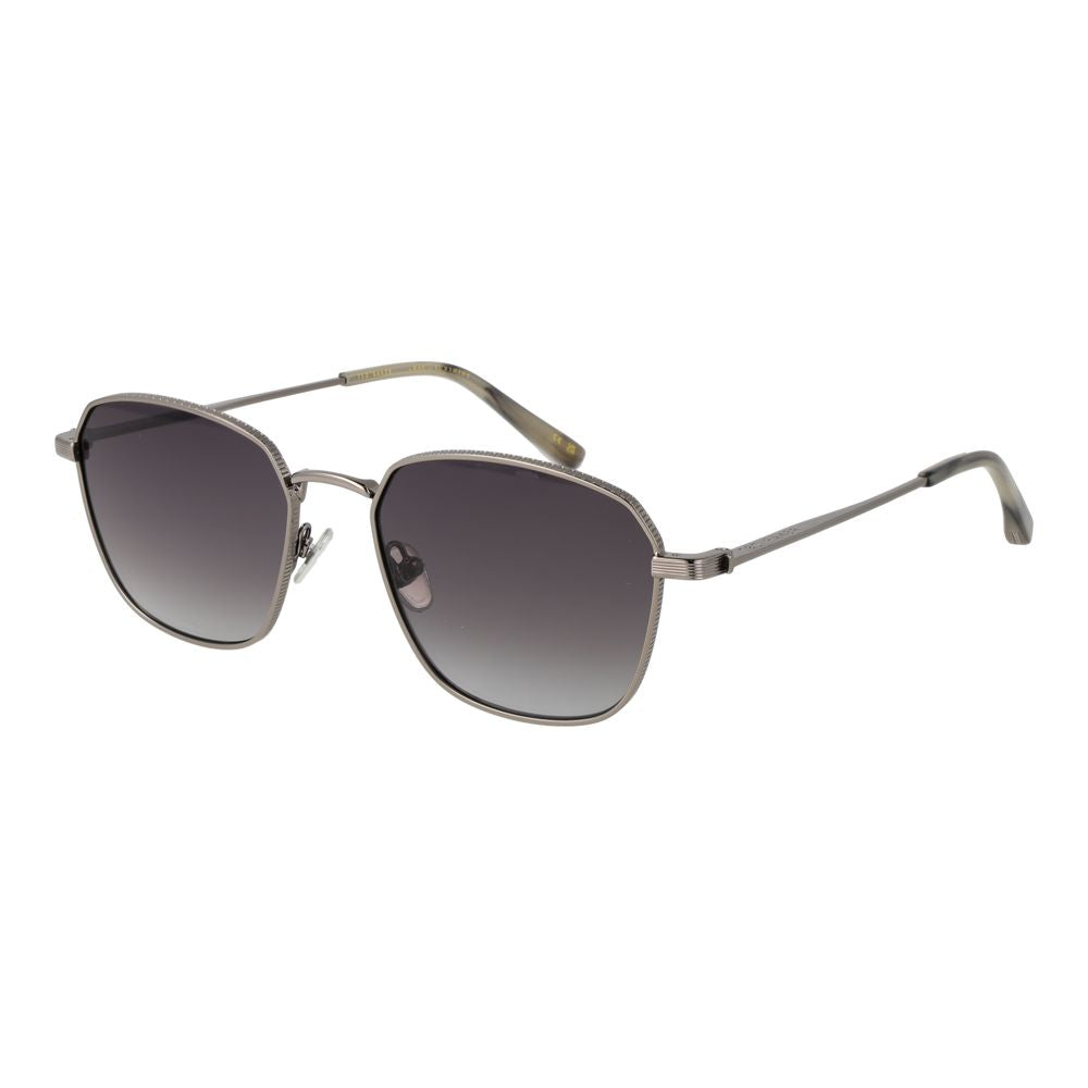 Ted Baker gray metal sunglasses with round frames and dark tinted lenses, stylish and lightweight for everyday wear.