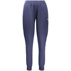 Blue Fila women's organic cotton sweatpants with elastic waistband and relaxed fit, casual and comfortable for everyday wear.