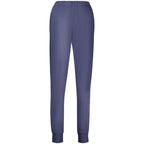 Fila blue organic cotton women's sweatpants, relaxed fit with elastic waistband and cuffs, casual and comfortable loungewear.