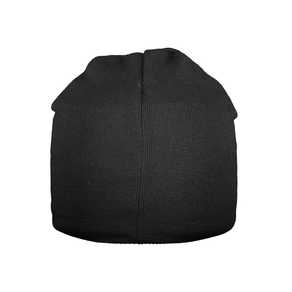 Black wool men's cap by North Sails with a classic design, showing the textured fabric and embroidered branding.