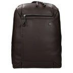 Brown leather backpack by Piquadro featuring multiple compartments and adjustable straps for stylish everyday use.
