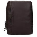 Piquadro brown leather crossbody bag with adjustable strap and sleek design, showcasing fine craftsmanship and premium material.