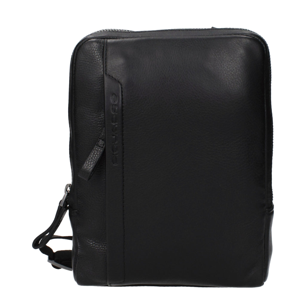 Piquadro Black Leather Crossbody Bag Piquadro