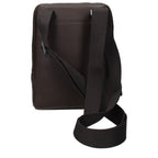 Piquadro brown leather crossbody bag with adjustable strap and sleek design, ideal for carrying essentials in style.