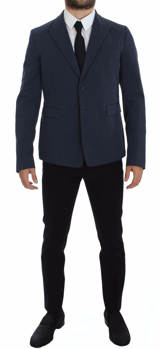 Dolce & Gabbana Blue Cotton Stretch Casual Blazer Dolce & Gabbana