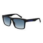 Timberland black stainless steel sunglasses with rectangular frames and dark tinted lenses, stylish and durable eyewear.