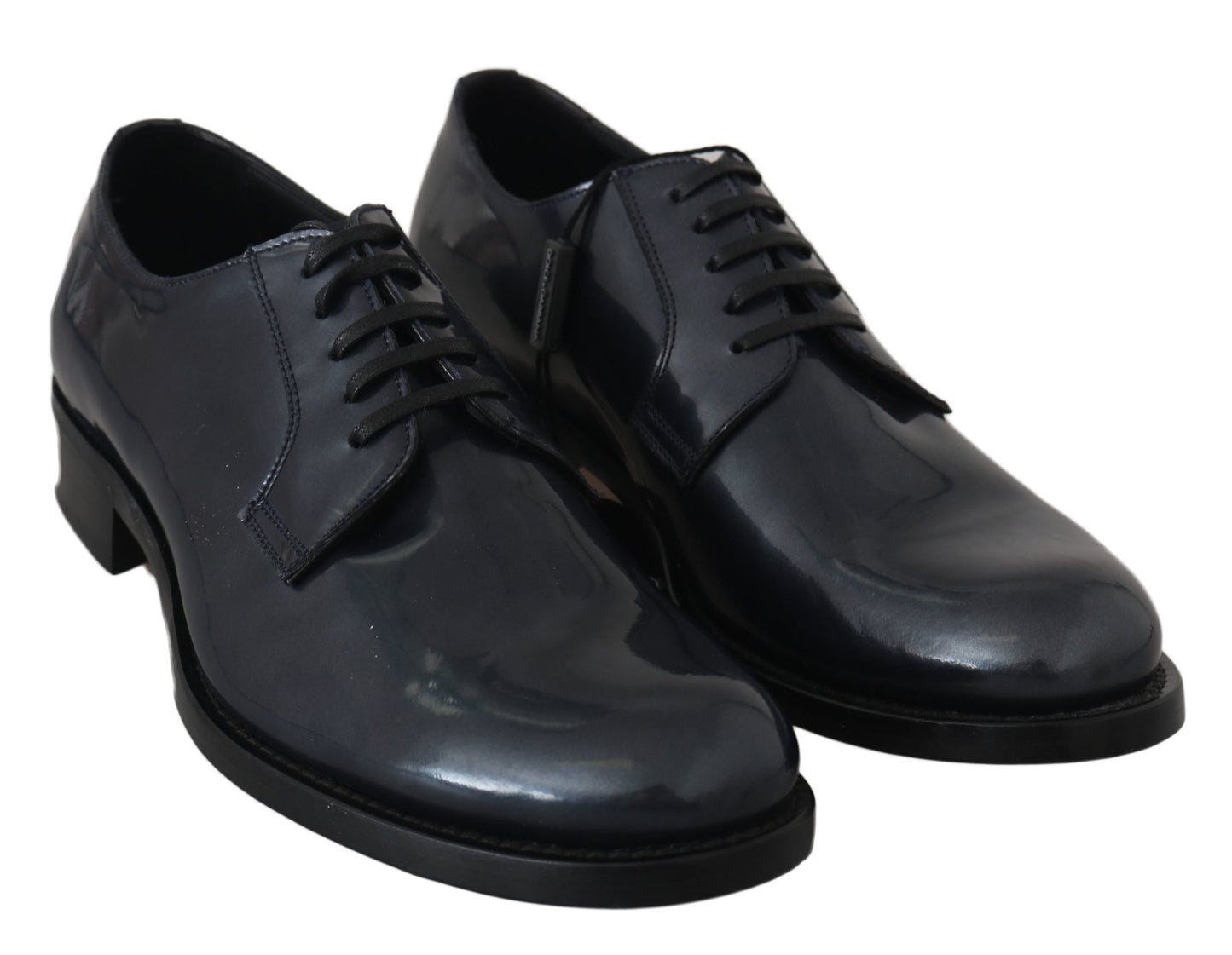 Dolce & Gabbana Blue Leather Derby Dress Formal Shoes Dolce & Gabbana