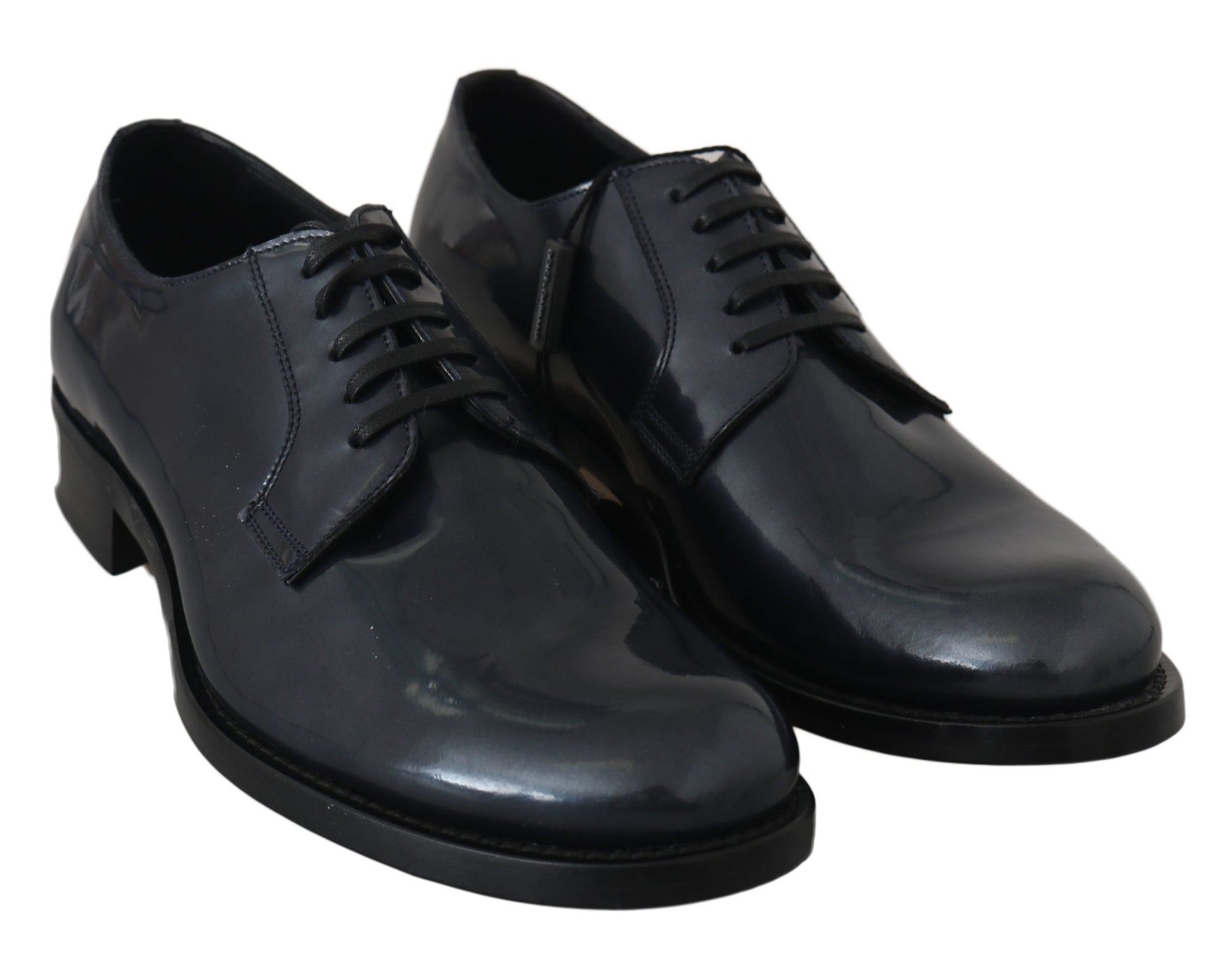 Dolce & Gabbana Blue Leather Derby Dress Formal Shoes Dolce & Gabbana
