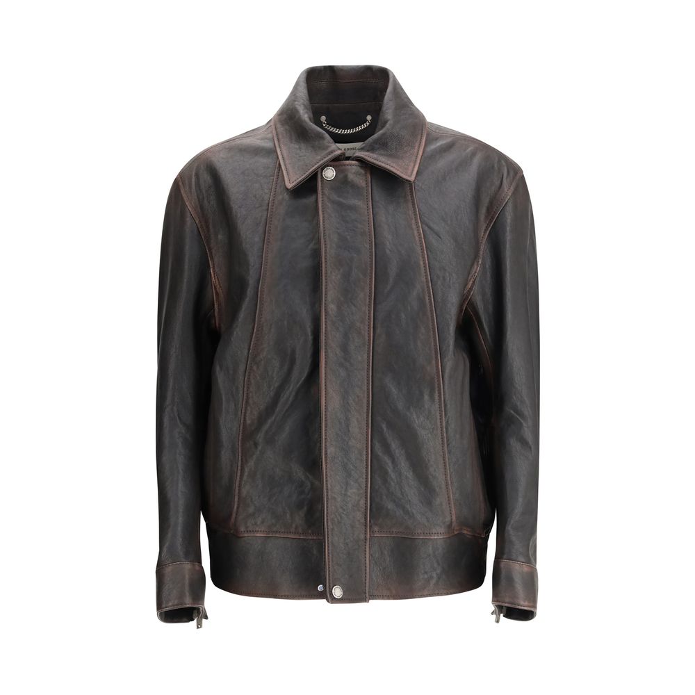 Golden Goose Brown Goatskin Bomber Golden Goose