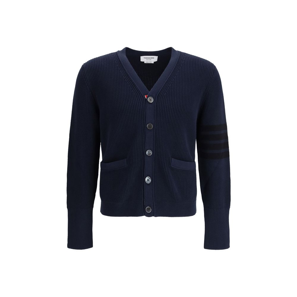 Thom Browne Blue Cotton Cardigan Thom Browne