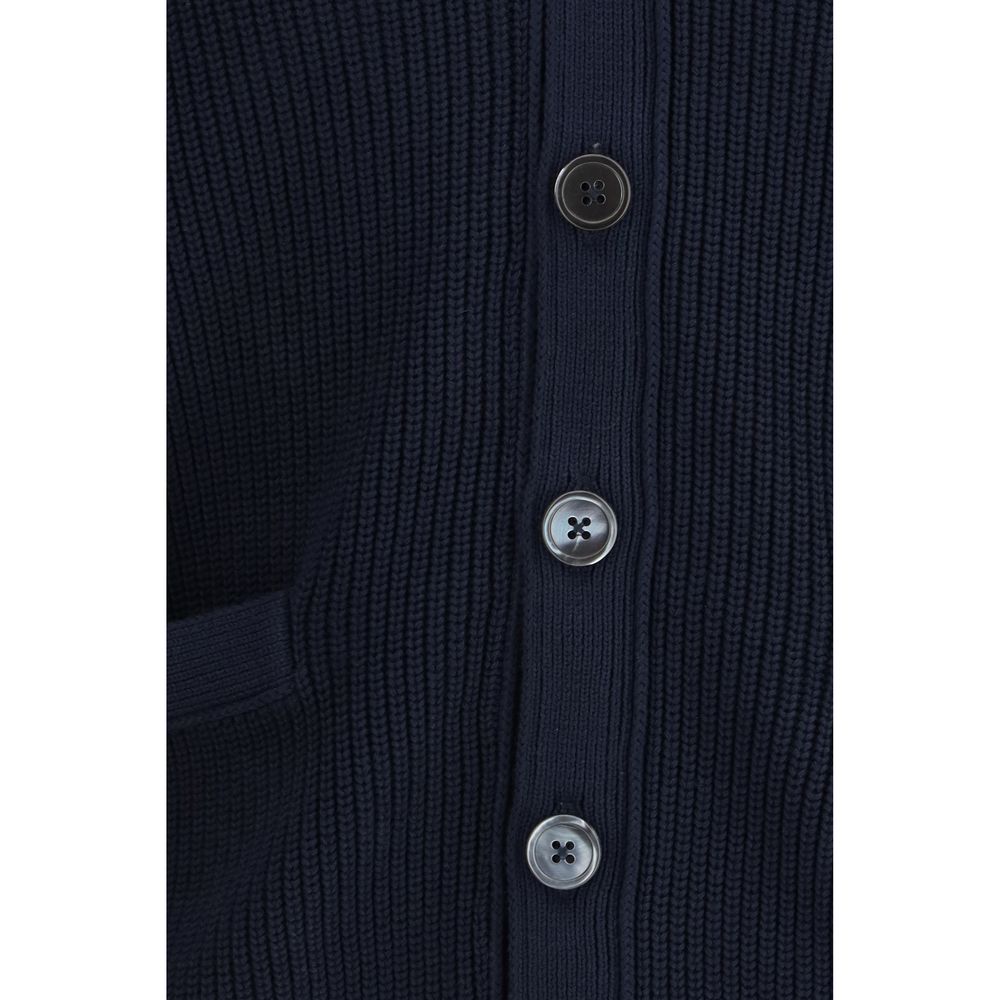 Thom Browne Blue Cotton Cardigan Thom Browne