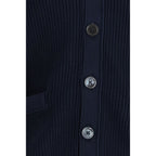 Thom Browne Blue Cotton Cardigan Thom Browne