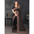 Georgette heavy embroidery Work Saree Black 1134