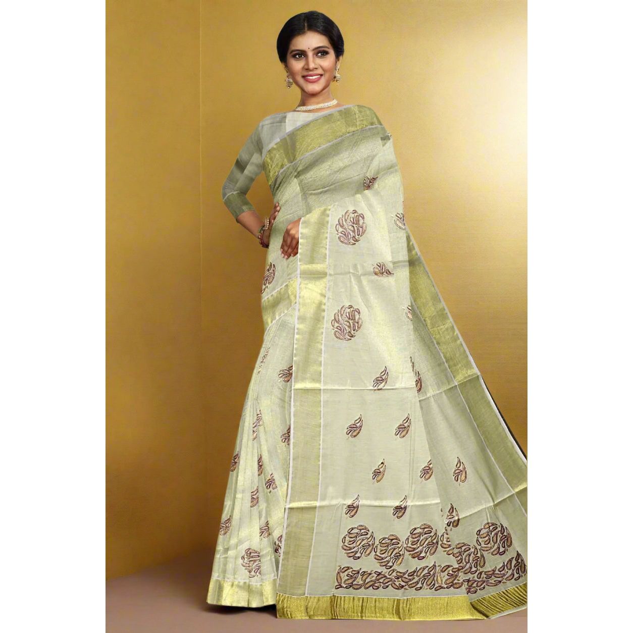 Handloom Tissue Silk Saree Eljoys Fashion