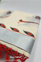 Tissue Silk Saree in beautiful peacock and covert design in Red, black and silver color Combination Eljoys Fashion