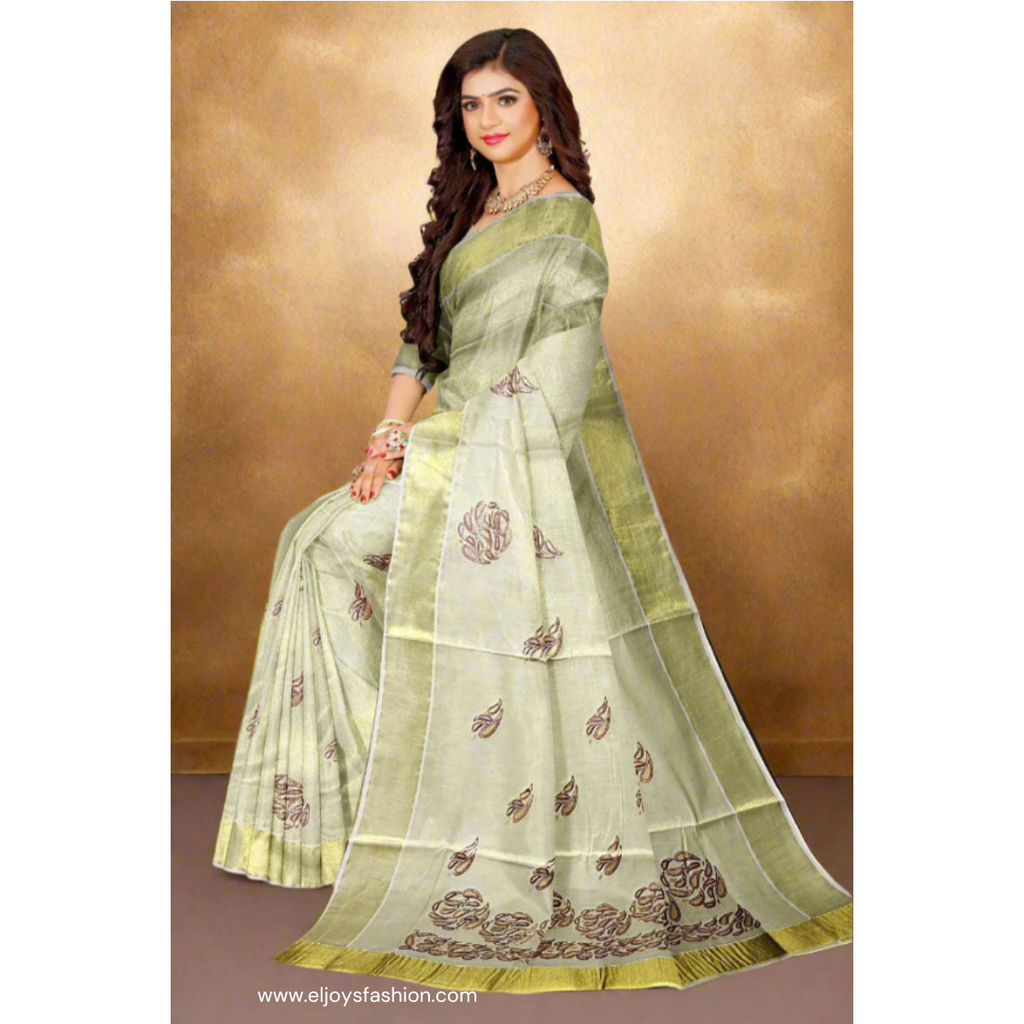 Handloom Tissue Silk Saree Eljoys Fashion