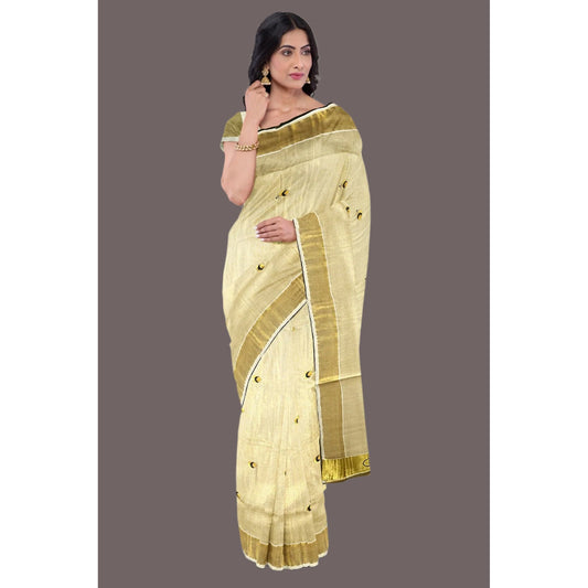Traditional South Indian Gold Saree - Eljoys Fashion 