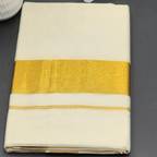 Tissue Silk Traditional Kerala Saree medium Gold Border Eljoys Fashion
