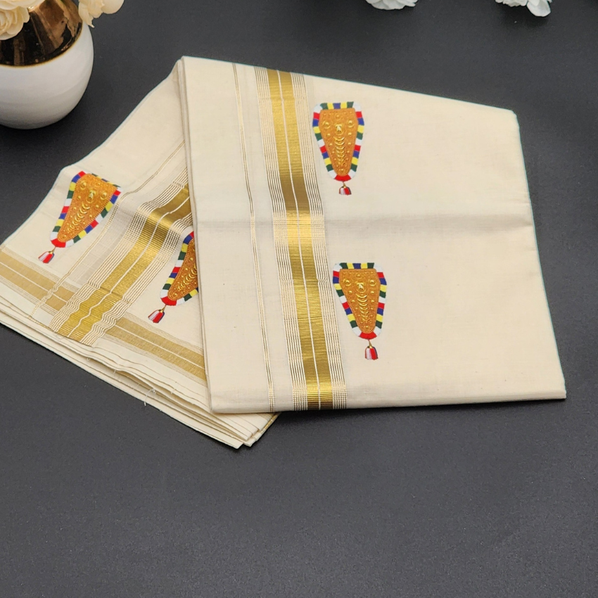 Dhoti Mundu Kerala style Elephant Caparison Nettipattom design