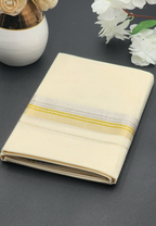 Dhoti Mundu Kerala style Multi Gold line and Silver Border