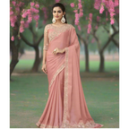 Bollywood Designer Fancy Partywear Saree Soft silk - Peach