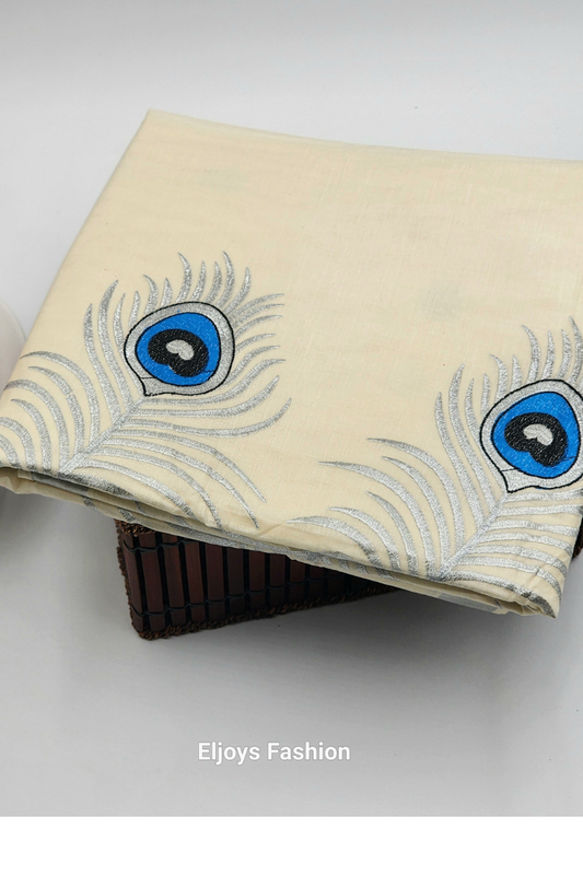 Tissue Silk saree with covert design and Silver borders in stunning  silver ,Blue and black color combination