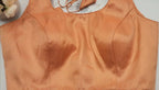Brocade blouse with embedded floral design in Gold and light red shade sleeveless Free size Eljoys Fashion