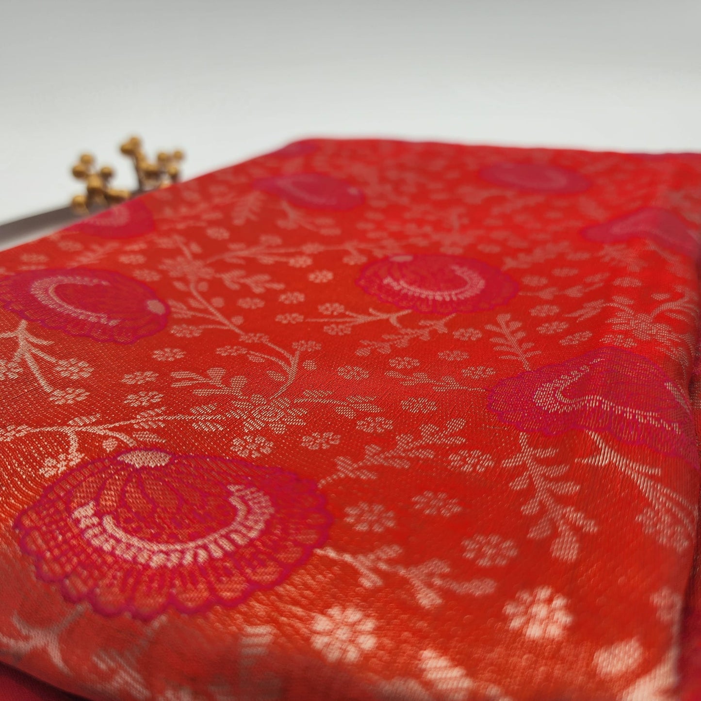 Sawari  Pattu Silk Designer Wedding Wear Saree Orange Red