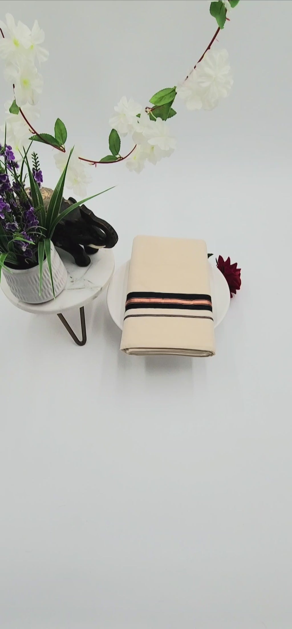Dhoti Black and copper Border