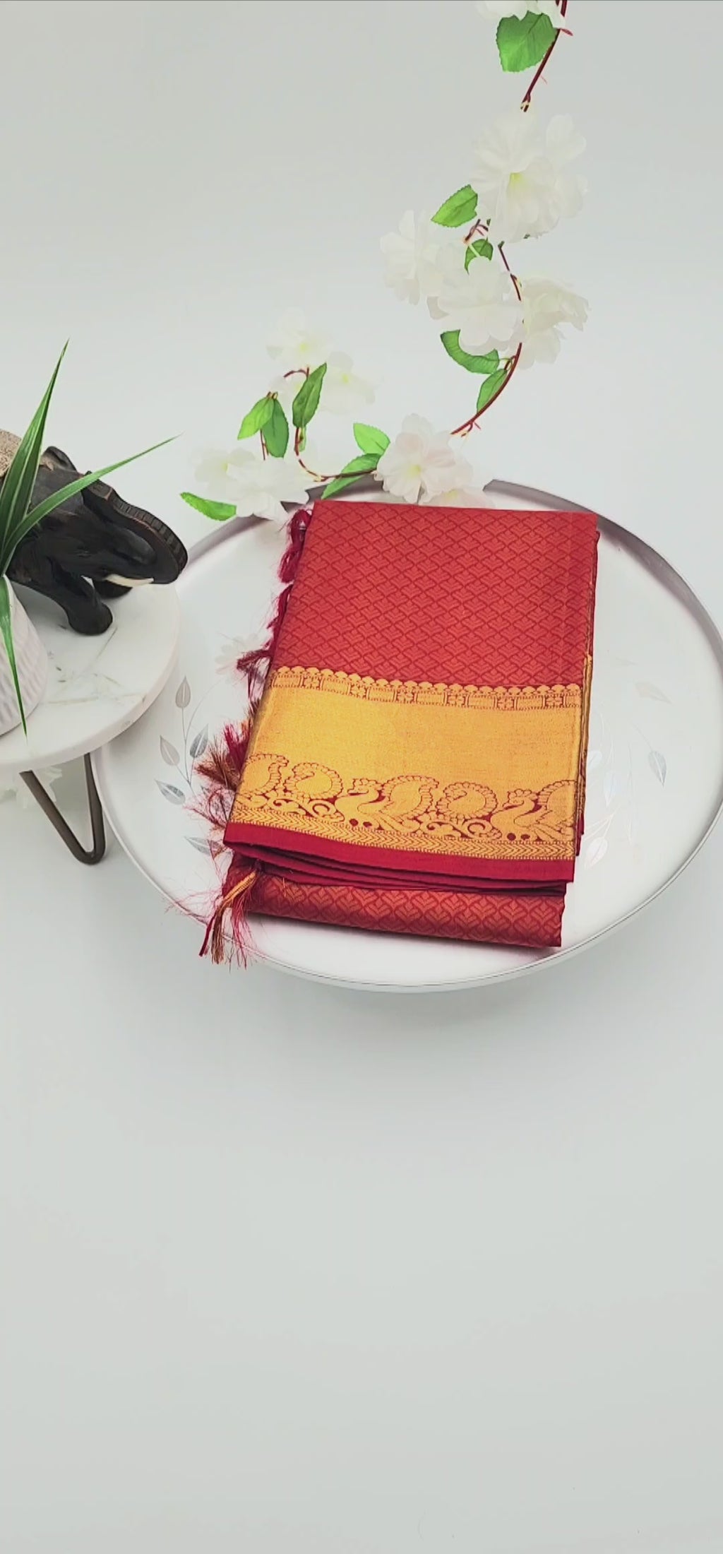 Kancheepuram Silk Saree- red colour 1138