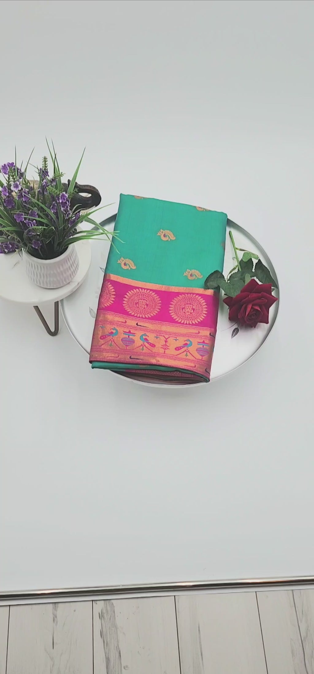 Soft Peshwai Paithani Silk Green 1128