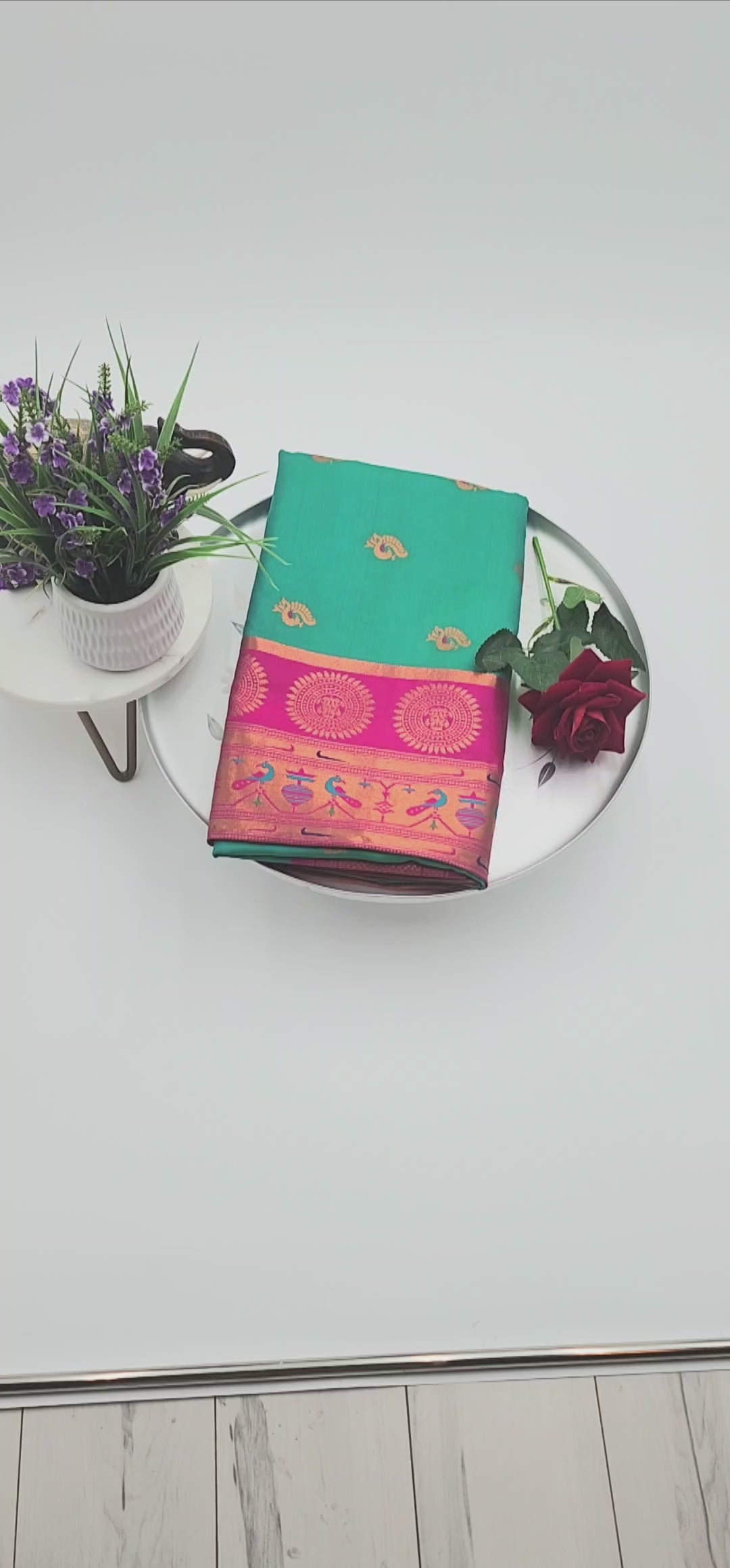 Soft Peshwai Paithani Silk Green 1128